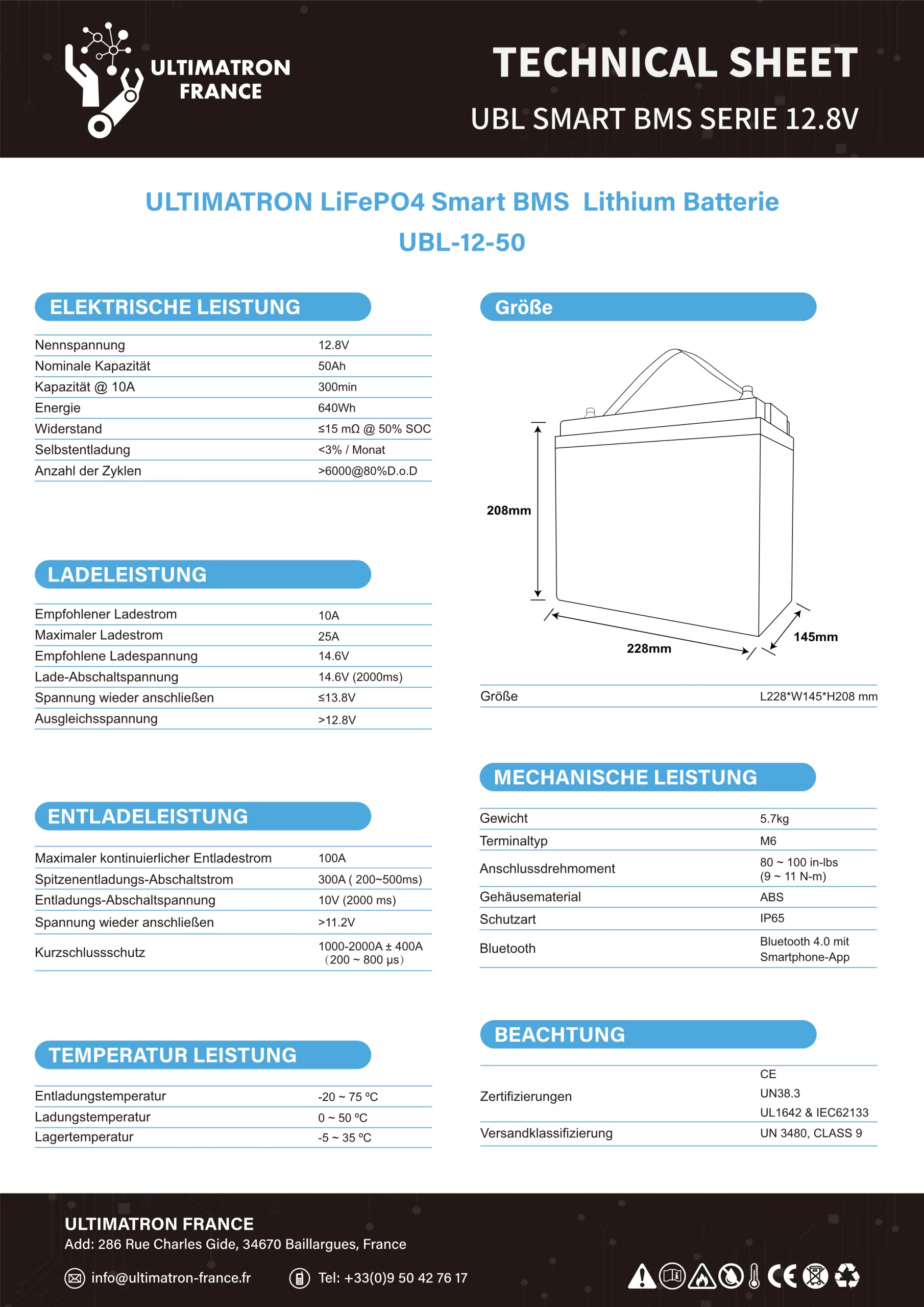 UBL-12-50-Datenblatt Ultimatron 12.8V 50Ah-DE_2