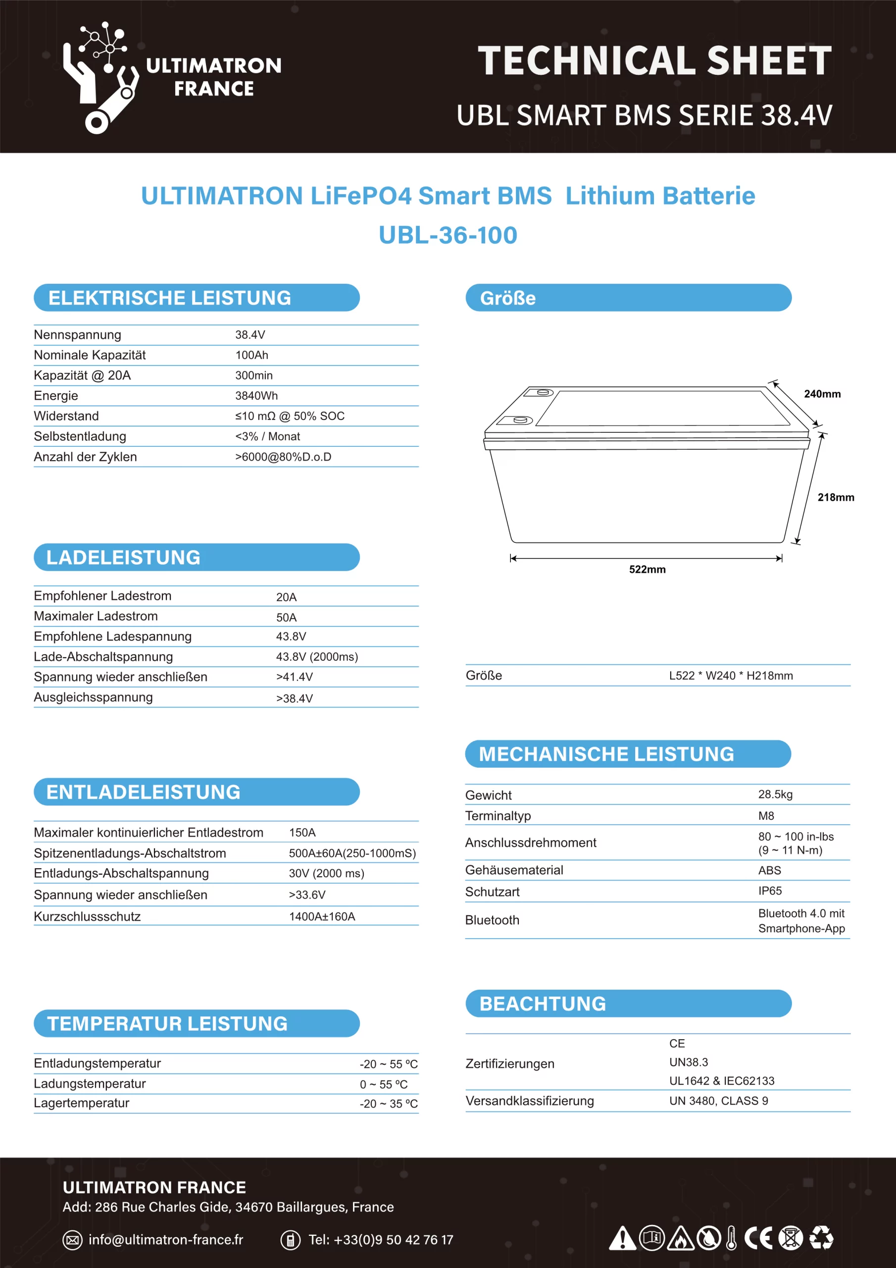 UBL-36-100-Datenblatt Ultimatron 36V 100Ah-DE_2